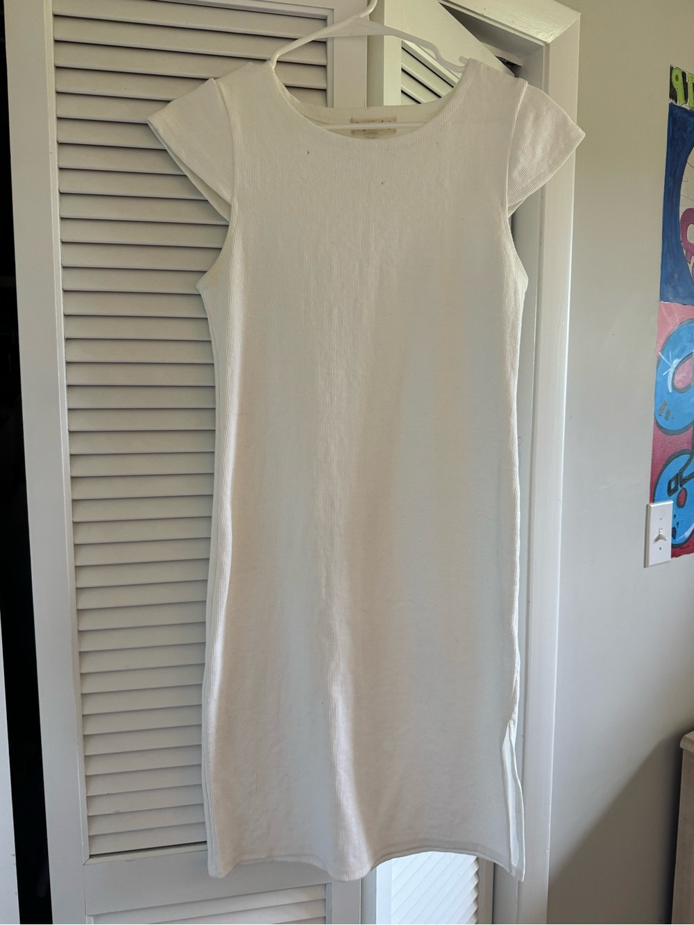 Magnolia White Cap-Sleeve Midi Shift Dress
